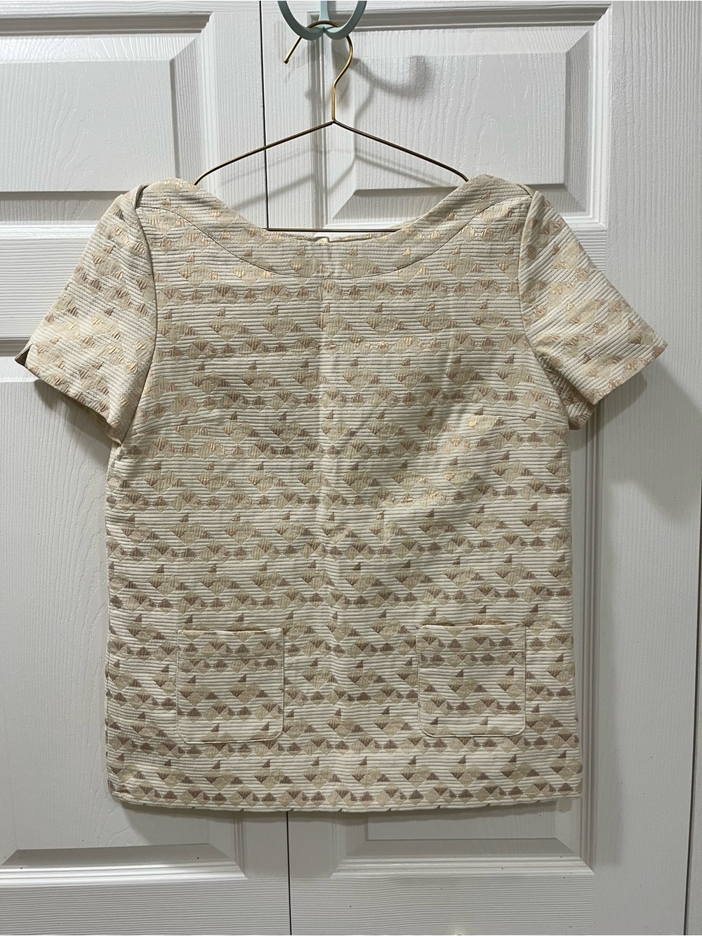 Sezane jacquard lined blouse.